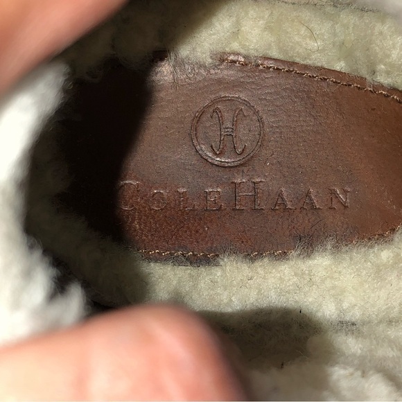 Cole Haan Suede Shearling Tall Heeled Boots - Picture 4 of 6